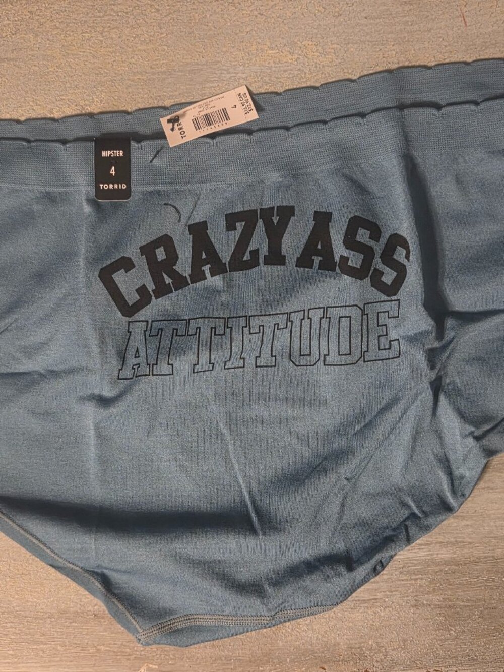 Torrid Blue "Crazy Ass Attitude" Hipster Panties Plus Size 4 NWT